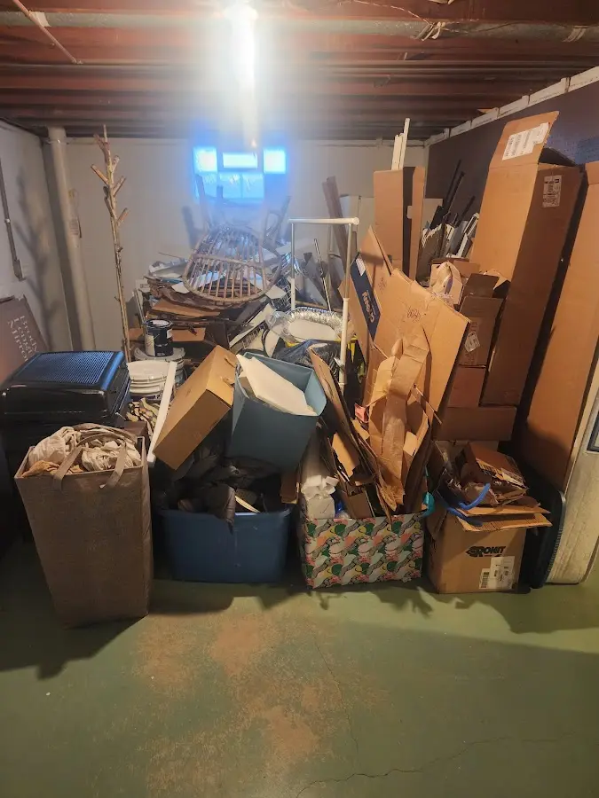 Roll-off dumpster container at job site for 20 Yard Dumpster Rental in Bartonville